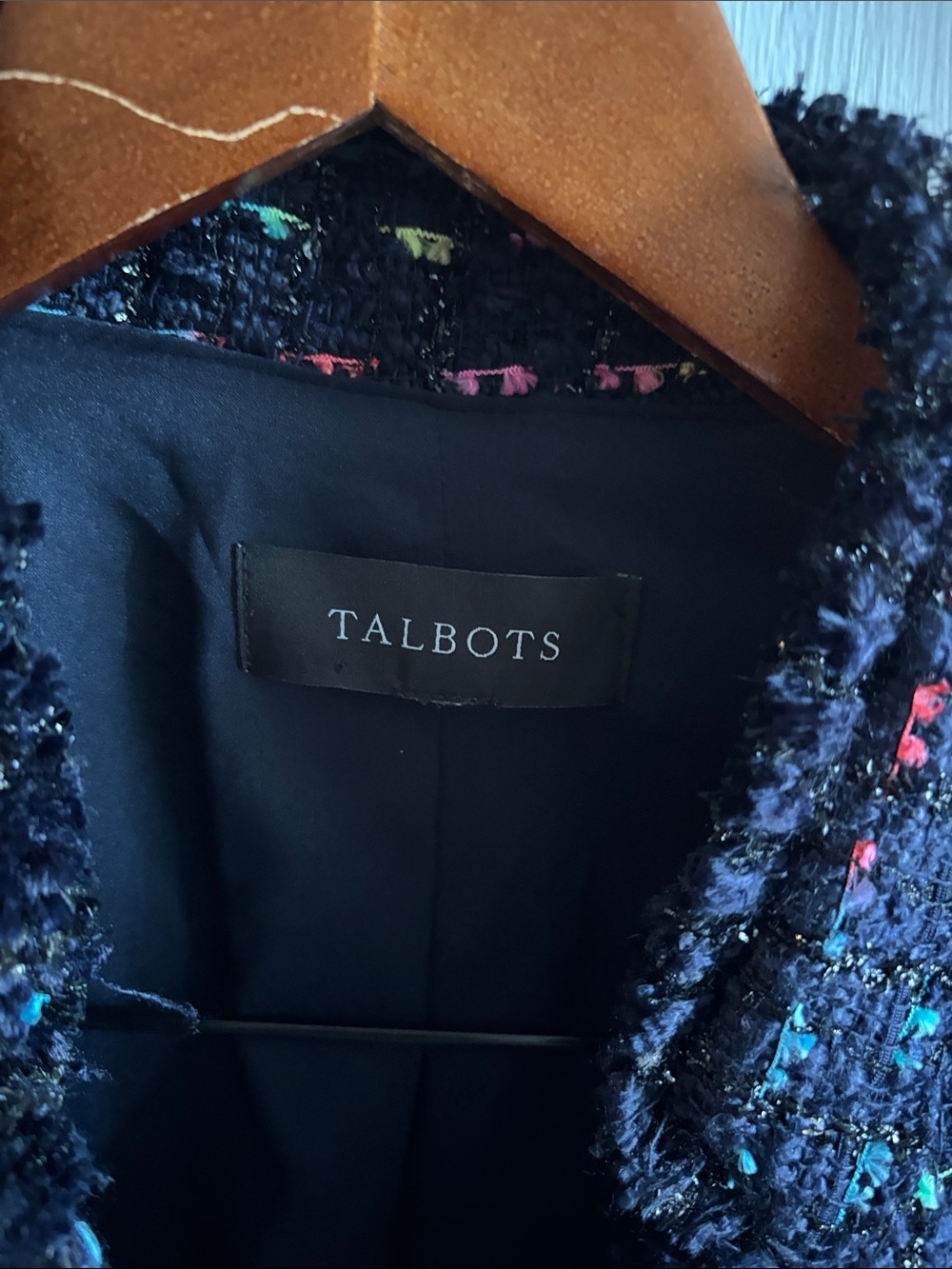 Talbots Tweed Multicolor Thread Pocket Jacket - Picture 4 of 5